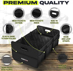 FORTEM Car Trunk Organizer, Collapsible Two Compartment Organizer, Foldable SUV & Truck Storage for Car Accessories for