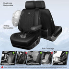 CAR PASS Leather Oxford Large Seat Covers For Truck F150 Ram Silverado Sierra 1500 Seat Covers, Scratch-resistant Water-proof