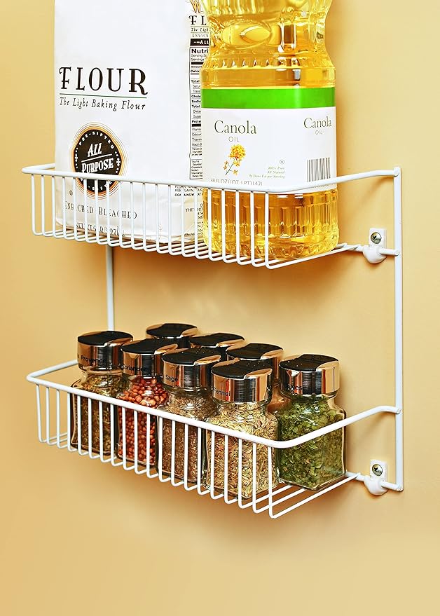 ClosetMaid 8002 2-Tier Wall Rack for Added Storage, 10.5-Inch H x 12.5-Inch W x 5-Inch D, White