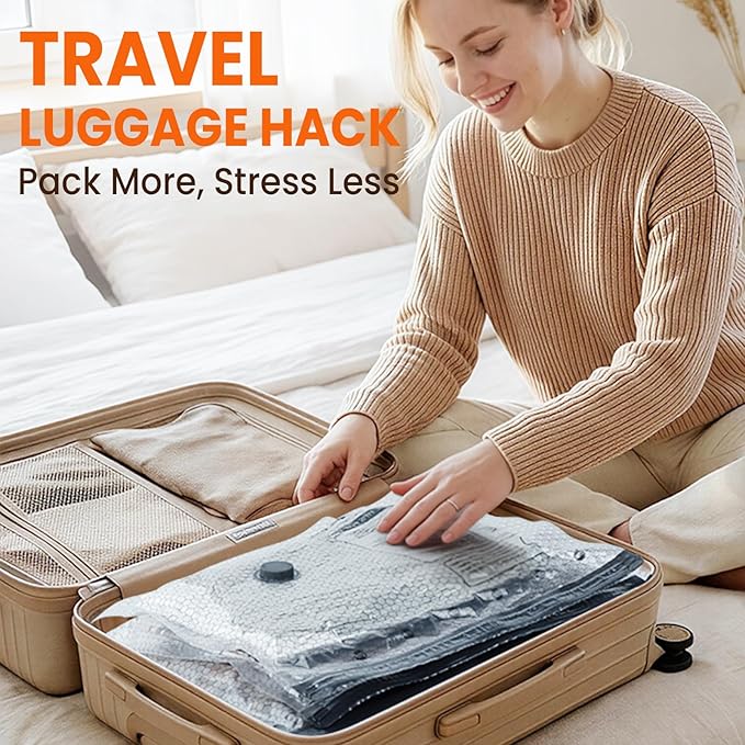 Vacuum Storage Bags for Travel, 15 Pack Vacuum Seal Bags for Clothing With Cordless Electric Pump, Space Saver Bags for Lugga