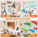 HORUSDY 309 PCS Pegboard Hooks Assortment Kit – 17 Types Heavy Duty Peg Board Hooks & Organizer Accessories – Fits 1/8 & 1/4 