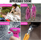 THINKWORK Car Emergency Kit for Teen Girls and Lady's Gifts, Pink Emergency Roadside Assistance Kit with 10FT Jumper, First A
