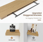 Vivelove 36 Inch Floating Shelves for Wall, 9" Deep Display Shelves for Bathroom Living Room Kitchen Bedroom Office Farmhouse
