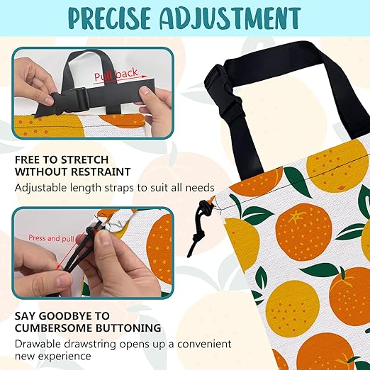 Car Garbage Bag Cartoon Oranges Fruits Hanging Canvas Car Trash Bag Waterproof Drawstring Car Back Seat Organizer for Car Back Front Seat Console with Adjustable Buckle