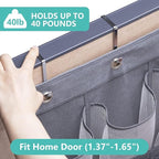 MISSLO 28 Large Pockets Hanging Shoe Rack Door Shoe Organizer Hanging Shoe Storage Hanger for Closet Mesh Holder, Grey