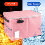 TOMKID Fireproof File Cabinet with Lock, Fireproof Document Organizer Collapsible File Box Filing Cabinet with Handle for Let