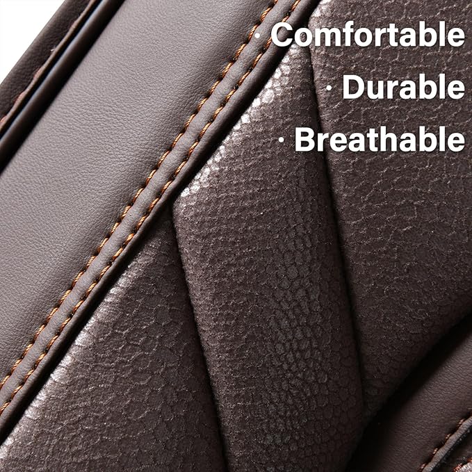 Coverado Car Seat Covers Front Seats, 2-Pack Luxury Leathaire Seat Covers for Cars, Waterproof Car Seat Protector, Anti-Slip 
