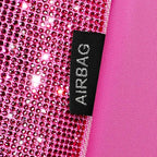 CAR PASS Hot Pink Bling Diamond Leather Car Seat Covers Full Sets, Waterproof Shining Glitter Sparkly Crystal Universal Armre