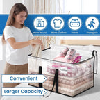 RoomHacks Clear Heavy Duty Extra Large Moving Bags, Reinforced Handle and Double Zipper Storage Bags for Packing Essentials (