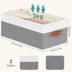 Storage Baskets,Foldable Drawer Organizers with Handles, Storage Bins for Wardrobe Bedroom Laundry, 18.5 × 11 × 7.9 Inch, Whi
