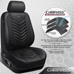 CAR PASS 3D Foam Mesh Leather Car Seat Covers Front Seats, Breathable Two Front Seat Cover for Cars, Comfortable Universal Fi