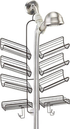 iDesign Verona Metal Hanging Bathroom Caddy for Handheld Shower Hose, Extra Space for Shampoo, Conditioner, Soap, Razors, Loo