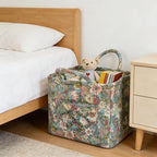 Quilted Laundry Basket with Handles - Multi-Purpose Fabric Storage Basket，Boho Fabric Storage Baskets with Handles for Car, H