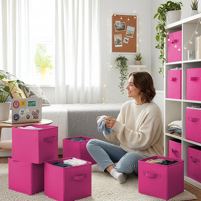 GRANNY SAYS 11 Inch Cube Storage Bins, Cube Storage Organizer, Fabric Storage Bins, Storage Cubes for Shelves, Closet, Toy St