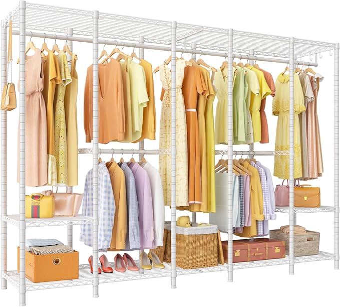 Ulif H50 Extra Large Clothes Rack, Heavy Duty Garment Rack, Freestanding Portable Closet, Clothing Racks for Hanging Clothes,