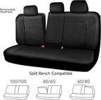 CAR PASS Faux Leather Back Seat Cover, Universal Quilting Waterproof Bench Rear Seat Cover Universal car seat Cover Fit 95% A