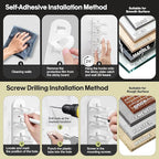 2 Pack Hat Organizer for Baseball Caps, Hat Rack for Wall Hold Up to 20 Hats, Hat Holder with Strong Adhesive and Screws, Hat