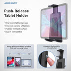 ARKON Mounts -Tablet And Keyboard Tray Combo Car Mount | Tablet Holder For Car | Professional-Grade Durability | Easy Installation | Keyboard Tray | Fits iPad and Samsung Tablets