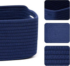MiniArk Small Storage Baskets for Organizing | Closet Organizer Bins | Shelf Toy Basket | Woven Rope Baskets | Cube Decorativ