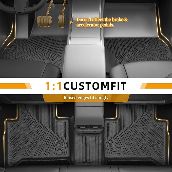 Floor Mats for Alfa Romeo Stelvio & Stelvio Quadrifoglio 2018-2025, Floor Mats for Stelvio Base Ti Veloce, 2 Row Floor Mats & Cargo Mat(with Subwoofer), TPE Anti-Slip Stelvio Mats Accessories