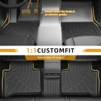 Floor Mats for Alfa Romeo Stelvio & Stelvio Quadrifoglio 2018-2025, Floor Mats for Stelvio Base Ti Veloce, 2 Row Floor Mats & Cargo Mat(with Subwoofer), TPE Anti-Slip Stelvio Mats Accessories