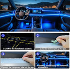 5 in 1 Car Led Strip Lights with App Control, RGB Colors Interior Car Lights, Ambient Led Lighting Kit, 4 Light Flashing Modes, USB Neon Accessories for Doors, Center Console