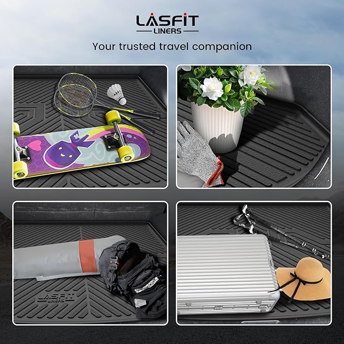 LASFIT Cargo Mat for Kia Seltos 2026 2025 2024 (Not Fit SX), All Weather TPE Custom Fit Car Trunk Mats Cargo Liners Acessoires for Kia Seltos 2024-2026, Black