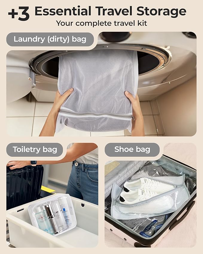 BAGSMART Vacuum Bags for Travel with Rechargeable Air Pump, Portable Space Saver Bags for Travel & Home, Vacuum Compression S