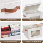 Univivi Storage Boxes with Lids Fabric Foldable Storage Bin for Clothes, [3-Pack] Closet Organizer Containers boxes with Hand