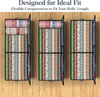 GoMaihe Wrapping Paper Storage with Wheels Fits 41" Gift Wrap Papers Storage for Ribbon Accessories with Pockets Dividers Bla