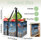 Reusable Grocery Bags Heavy Duty Shopping Bags Foldable Large Tote Bags with Long Handles & Hard Bottom