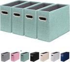 4 Packs Letter Size File Organizer, File Folders Organizer, Fabric Storage Box, Collapsible Paper Organizer with Metal Handle