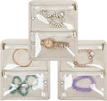 Travel Jewelry Organizer Case,Small Jewelry Bags for Traveling, Jewelry Binder with 24 Pcs Clear Zipper Velvet Pouches (Inner