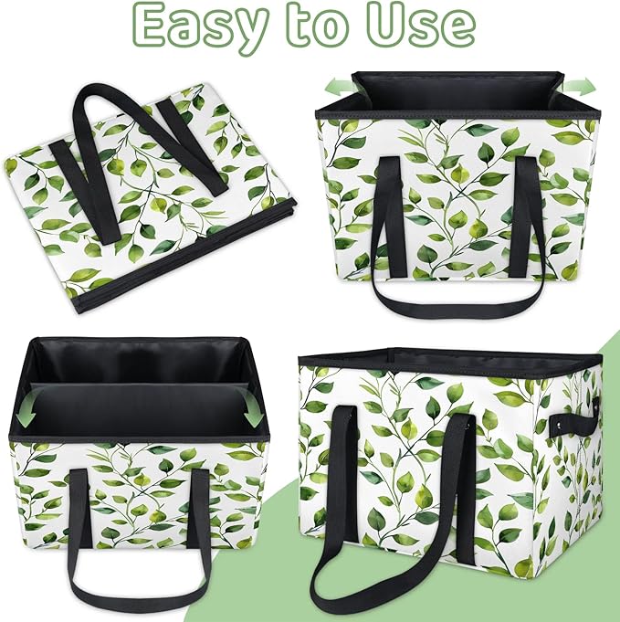 Reusable Grocery Bag, Foldable Large Shopping Tote Bag for Groceries Kitchen Picnic Car Trunk