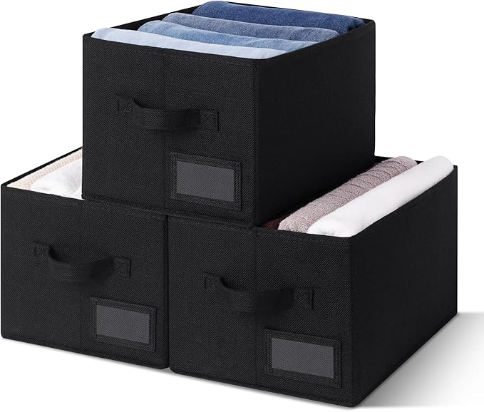 GRANNY SAYS Shelf Storage Bins, Fabric Storage Baskets for Closet and Clothes, Collapsible Storage Boxes with Handles, Decora