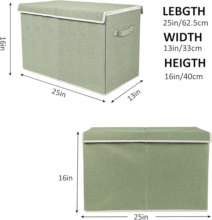 popoly Large Toy Box Chest with Lid, Collapsible Sturdy Toy Bin Storage Organizer Boxes Baskets for Kids, Boys, Girls, Nurser