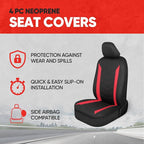 Motor Trend SpillGuard 2 Red Seat Covers for Cars & Seat Covers for Trucks - Neoprene Lining Waterproof Car Seat Covers Front