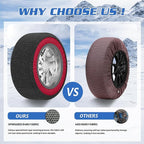 Automotive Snow Socks - Great Alternative to Tire Chains, Thickened Polyester Fiber for Maximum Traction & Grip, Fits Car, SU