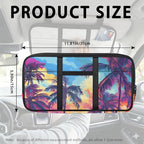 Coconut Tree Tactical Sun Visor Organizer,Scratch-Resistant Auto Sunshade Organizer Bag with Double Zippers Truck SUV Storage Pouch Holder