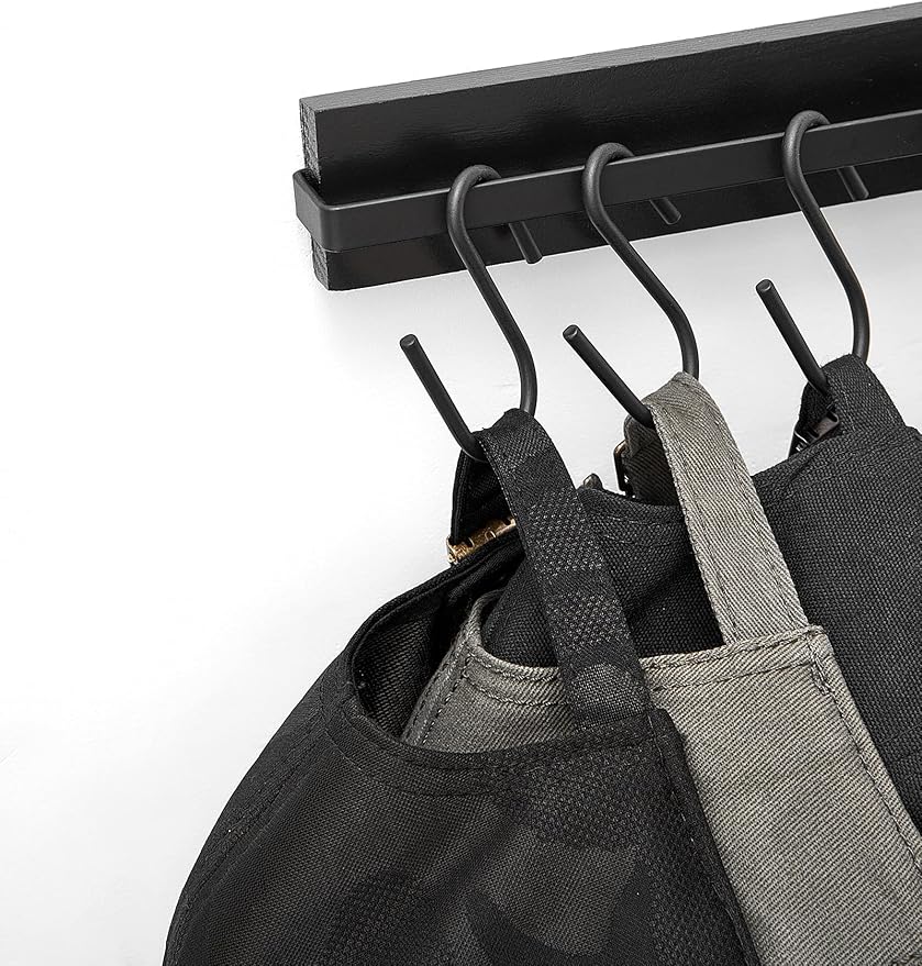 Mkono Hat Rack for Wall Wooden Baseball Caps Organizer with 20 Hooks Rustic Cowboy Hat Hanger Wall Mounted Caps Display Rack 