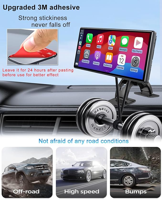 GPS Holder for Car Dashboard, Dual Adhesive Base GPS Mount for Any Surface, 360° Rotation GPS Car Holder for Garmin Nuvi Dezl Drive Drivesmart Zumo Driveassist DriveLuxe StreetPilot RV
