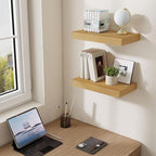Dreamland 16 Inches Floating Shelves for Wall,6.7 Inch Deep Floating Shelves Set of 2, Large Display & Storage Shelf, Wall Sh