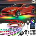 Underglow Car Lights, 252 LEDs RGBIC 4 pcs Dream Color Dancing Chasing Strip Lights with 16 Million Colors and 213 Scene Modes with App and Remote Control, 5 Music Modes for All Cars