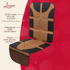Lusso Gear Car Seat Protector - Waterproof Car Seat Cover - Non-Slip Padding & Mesh Pockets for Baby Travel Gear - Universal 