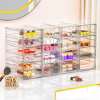 YFXCVSL Acrylic Makeup Organizer with 31 Drawers, 6 Pack Clear Storage Drawers, Bathroom Makeup Organizer for Palettes, Cosme