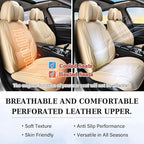 Coverado Universal Seat Covers Front, 2-Pack Universal Seat Covers for Cars, Waterproof Nappa Leather Car Seat Covers with He