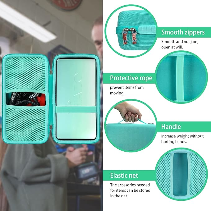 khanka Hard Travel Case Replacement for Halo Bolt 58830/57720 / Air 58830 / ACDC Max 55500 mWh Portable Emergency Power Kit, Portable Phone Laptop Charger, Case Only (Teal)
