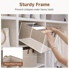 StorageWorks Storage Bins, Fabric Storage Bins for Shelves, Extra Large Storage Baskets with Metal Frame, Closet Baskets and 