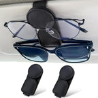 KIWEN 2 Pack Sunglasses Holder for Car Visor, Magnetic Leather Sunglass Eyeglass Hanger Clip for Car Sun Visor Accessories (2, Gray)