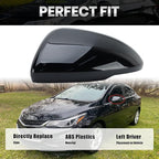 Left Driver Side Mirror Cover Caps Compatible with Chevrolet Chevy Cruze 2017 2018 2019 Replacement Rear view Mirrors Trim (Bright Black)